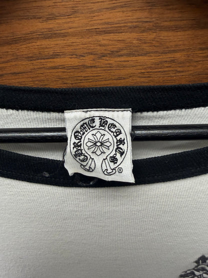 Vintage Chrome Hearts Dagger Logo Black Baseball Logo Long Sleeve Shirt