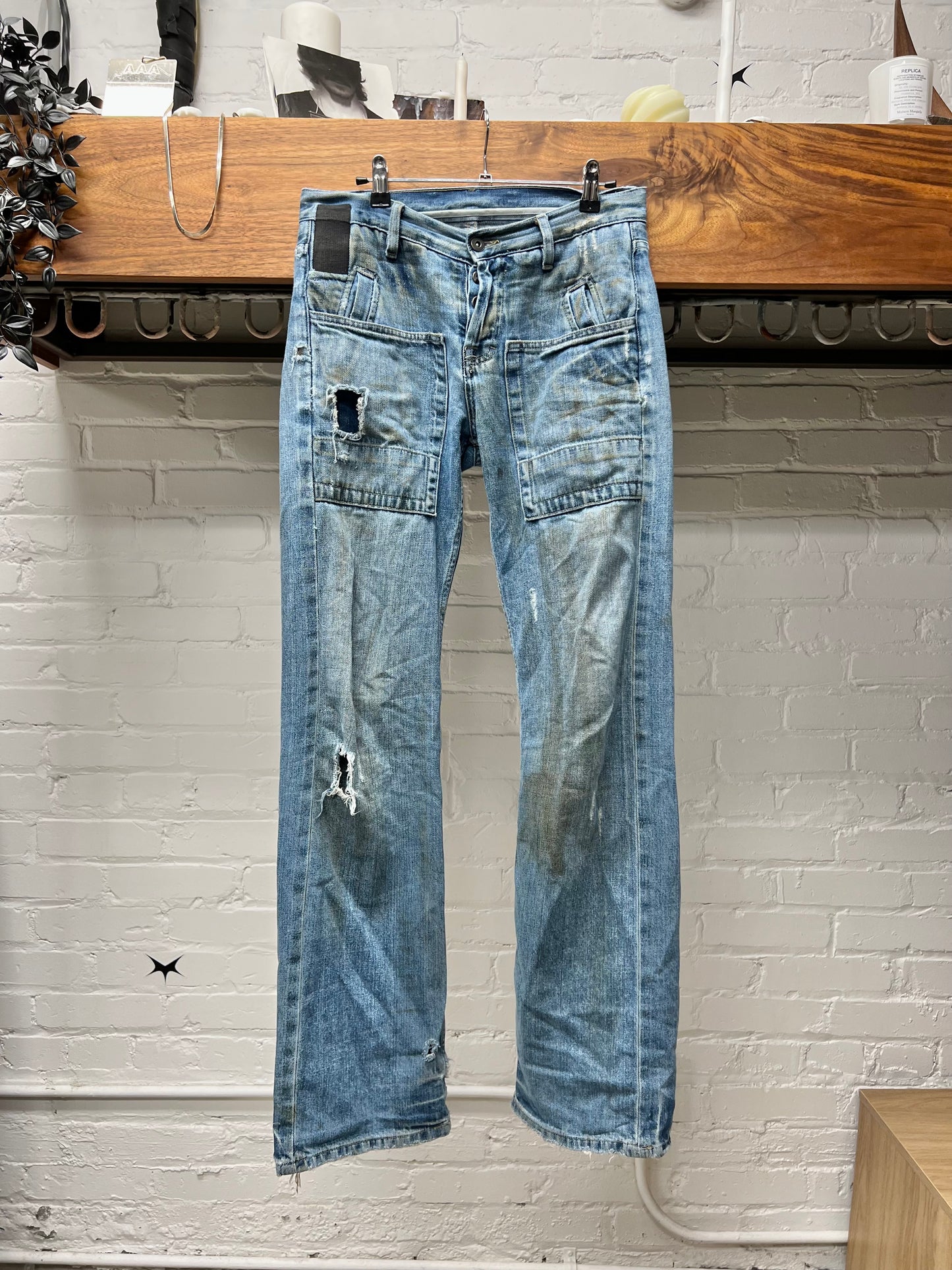 2000s Rick Owens ‘Slab’ Bootcut Carpenter Denim