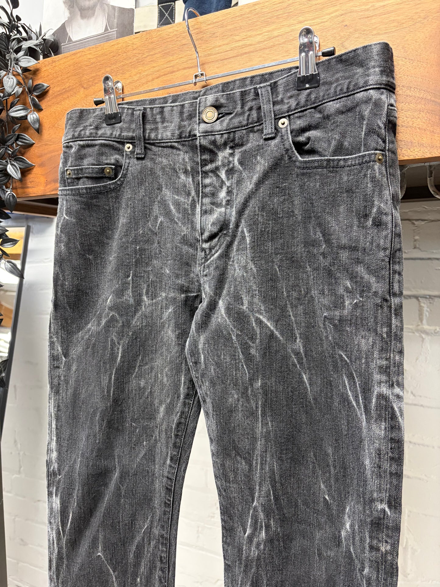 2015 Saint Laurent by Hedi Slimane ‘Stone Wash’ Grey D02 Skinny Jeans