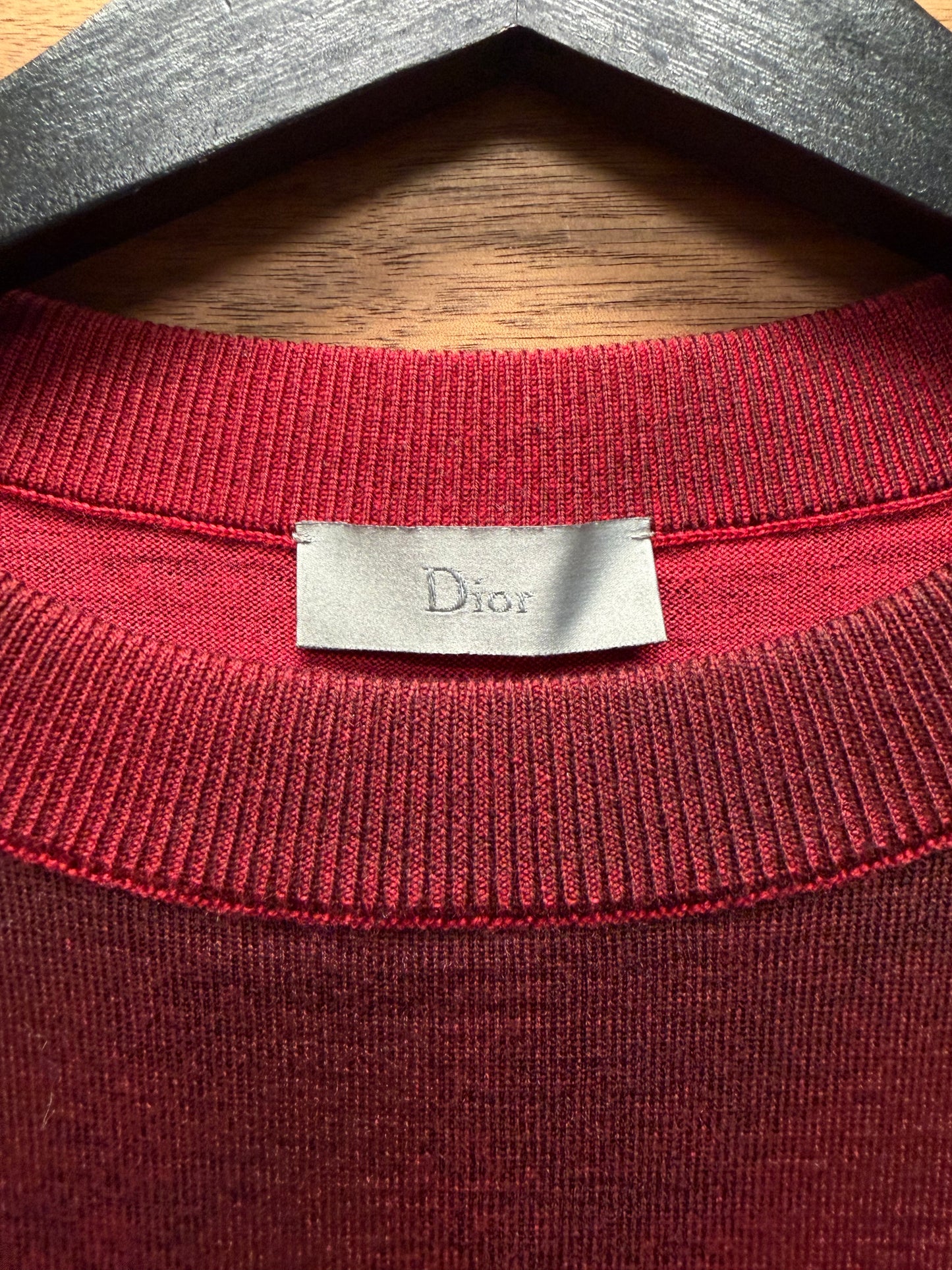 Dior Homme Virgin Wool Lightweight ‘Bee Logo’ Embroidered Knit Sweater