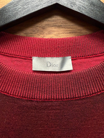Dior Homme Virgin Wool Lightweight ‘Bee Logo’ Embroidered Knit Sweater