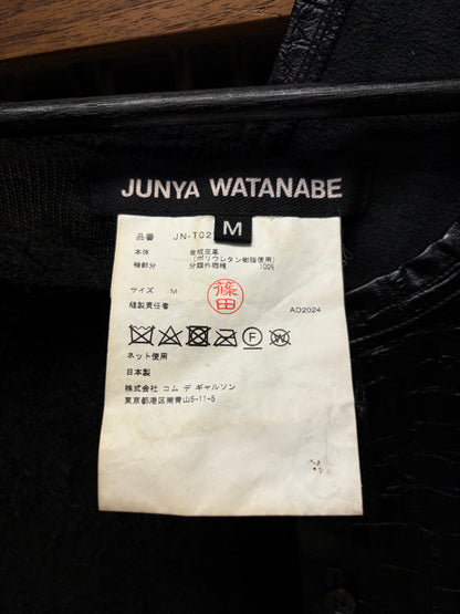 2024 Junya Watanabe Crocodile Embossed Leather Hybrid Cardigan