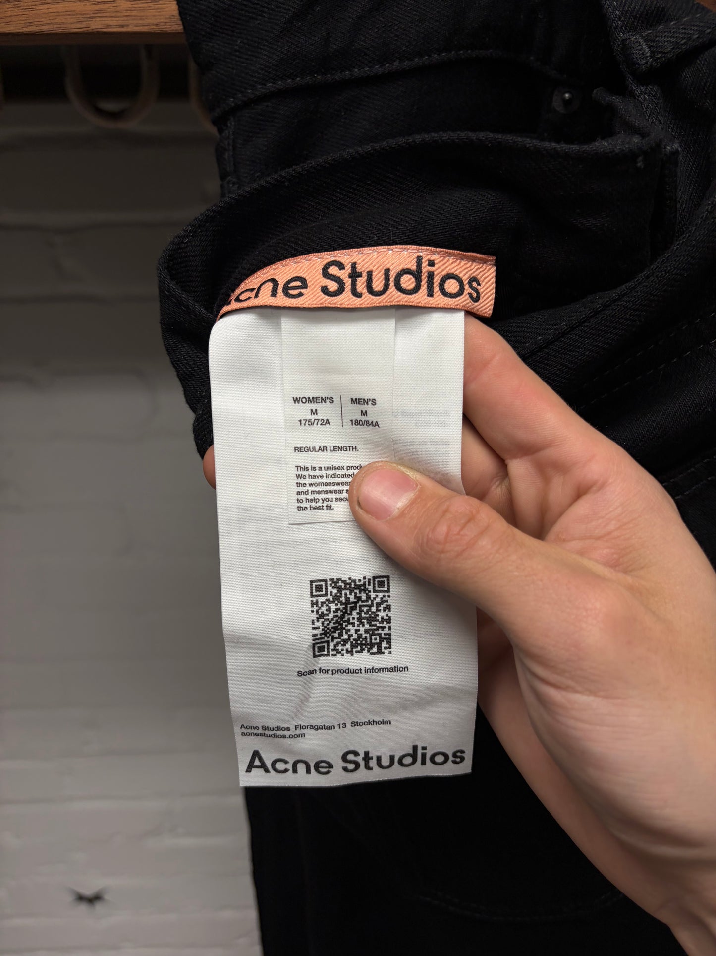 Acne Studios Black Straight Leg Denim