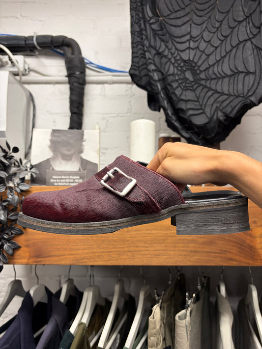 Our Legacy Bordeaux Pony-Hair ‘Camion’ Mules