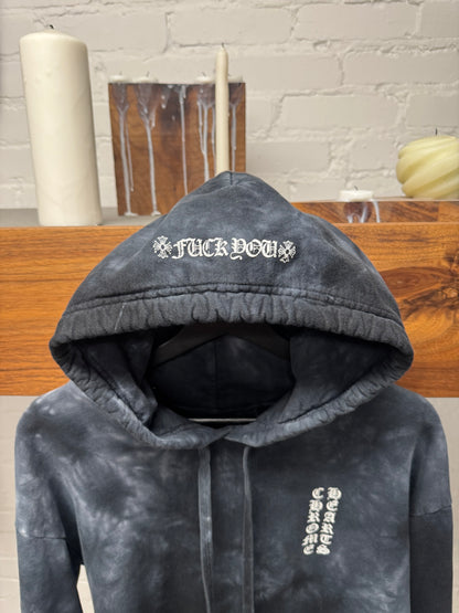 Chrome Hearts Tie Dye ‘Fuck You’ Horseshoe Logo Drawstring Hoodie