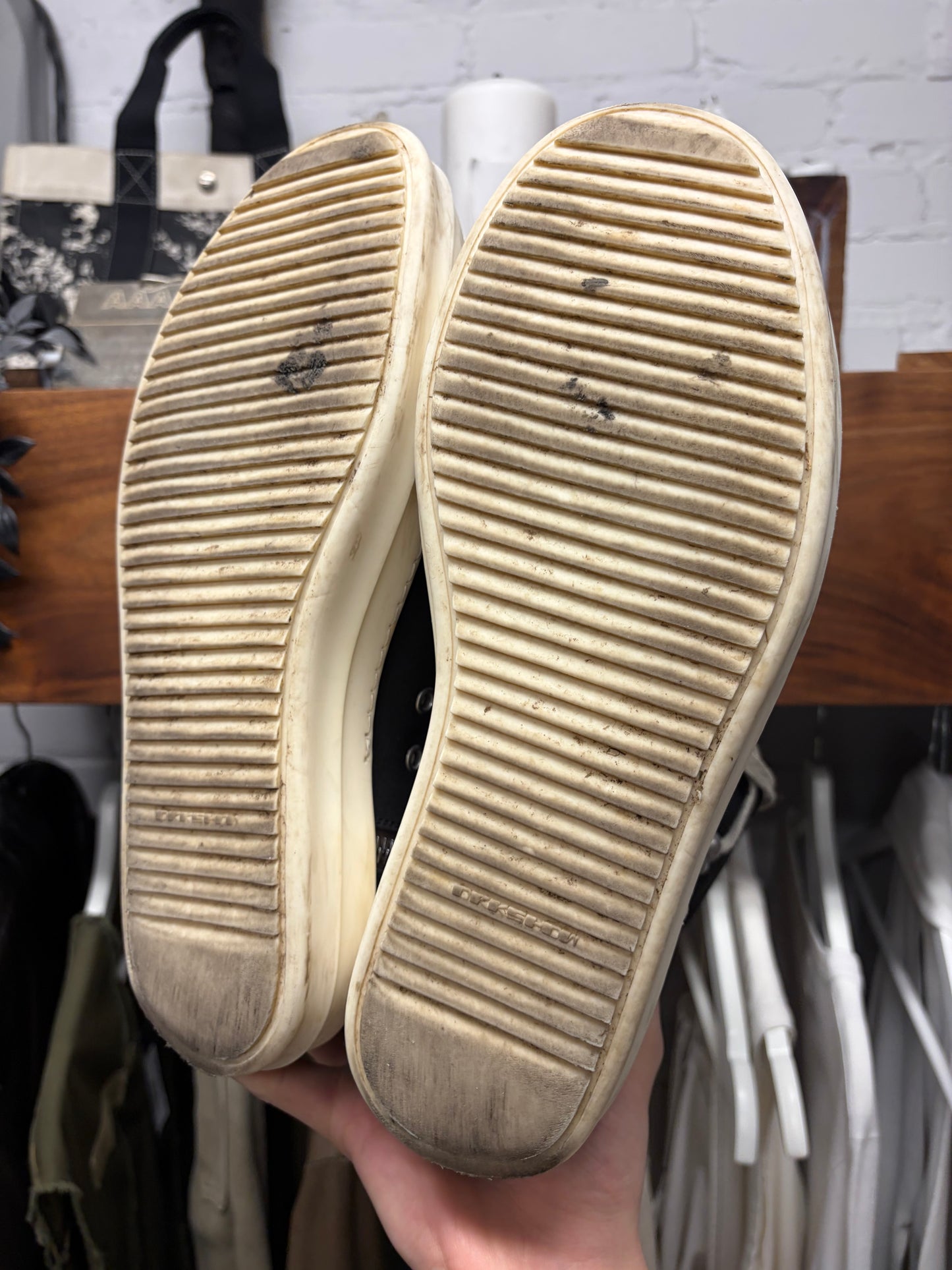 Rick Owens Pentagram Lace ‘Ramones’ Black Canvas High Top Sneakers