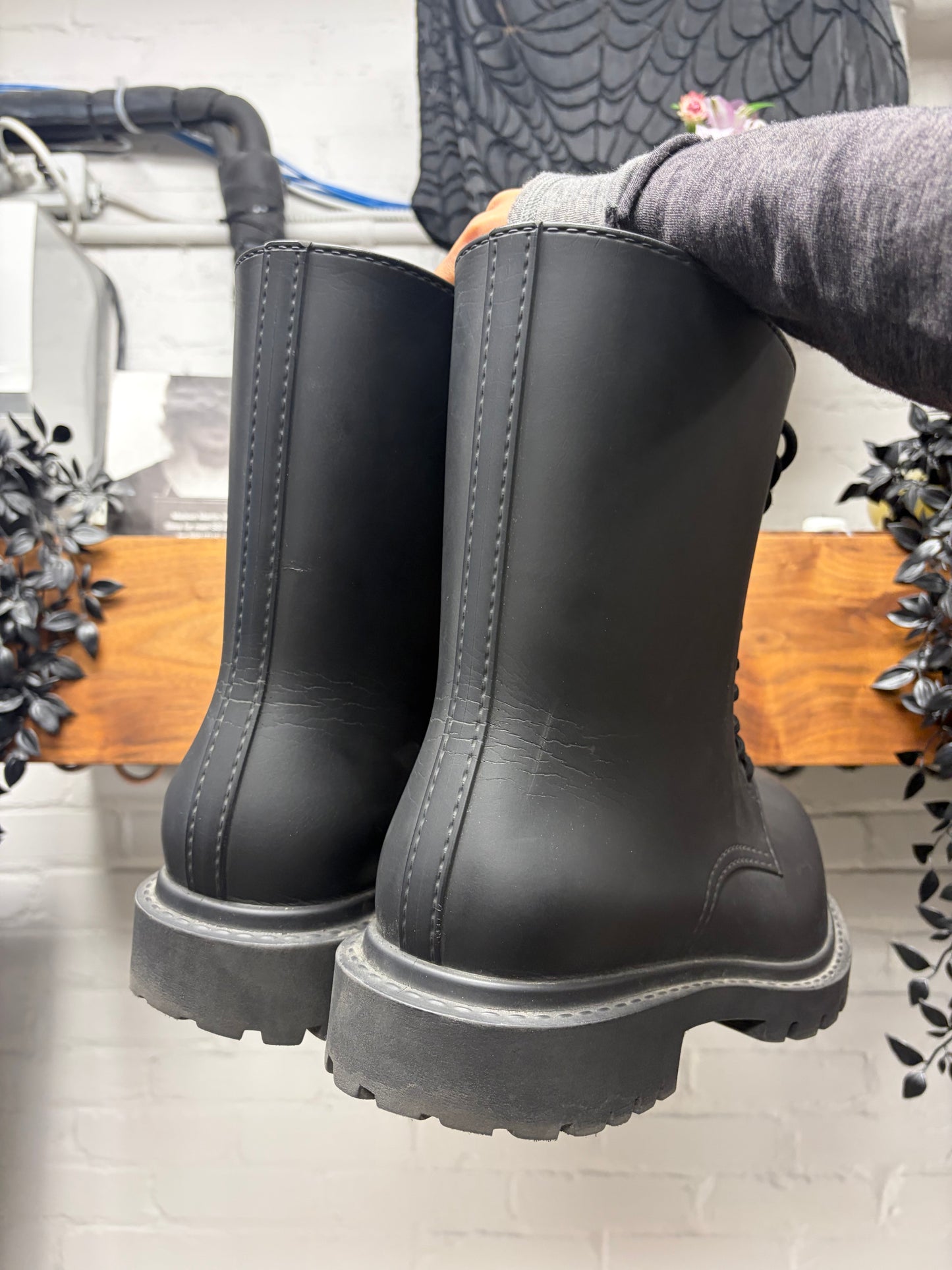Balenciaga ‘Steroid’ Lace-Up Oversized Black Combat Boots