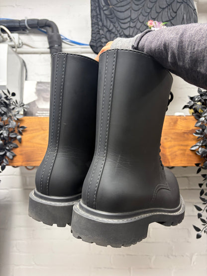 Balenciaga ‘Steroid’ Lace-Up Oversized Black Combat Boots
