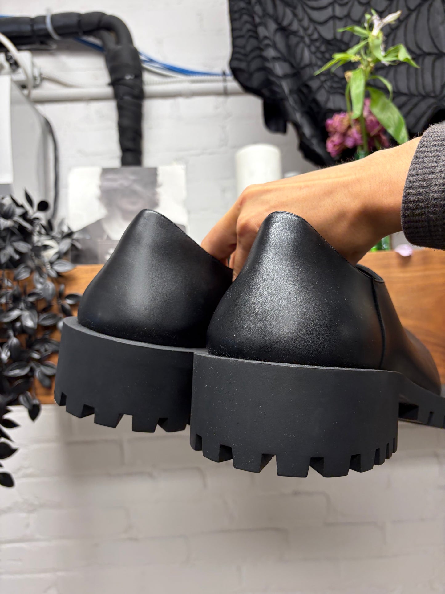 Balenciaga ‘Hummer’ Black Leather Laceless Oversized Derbys