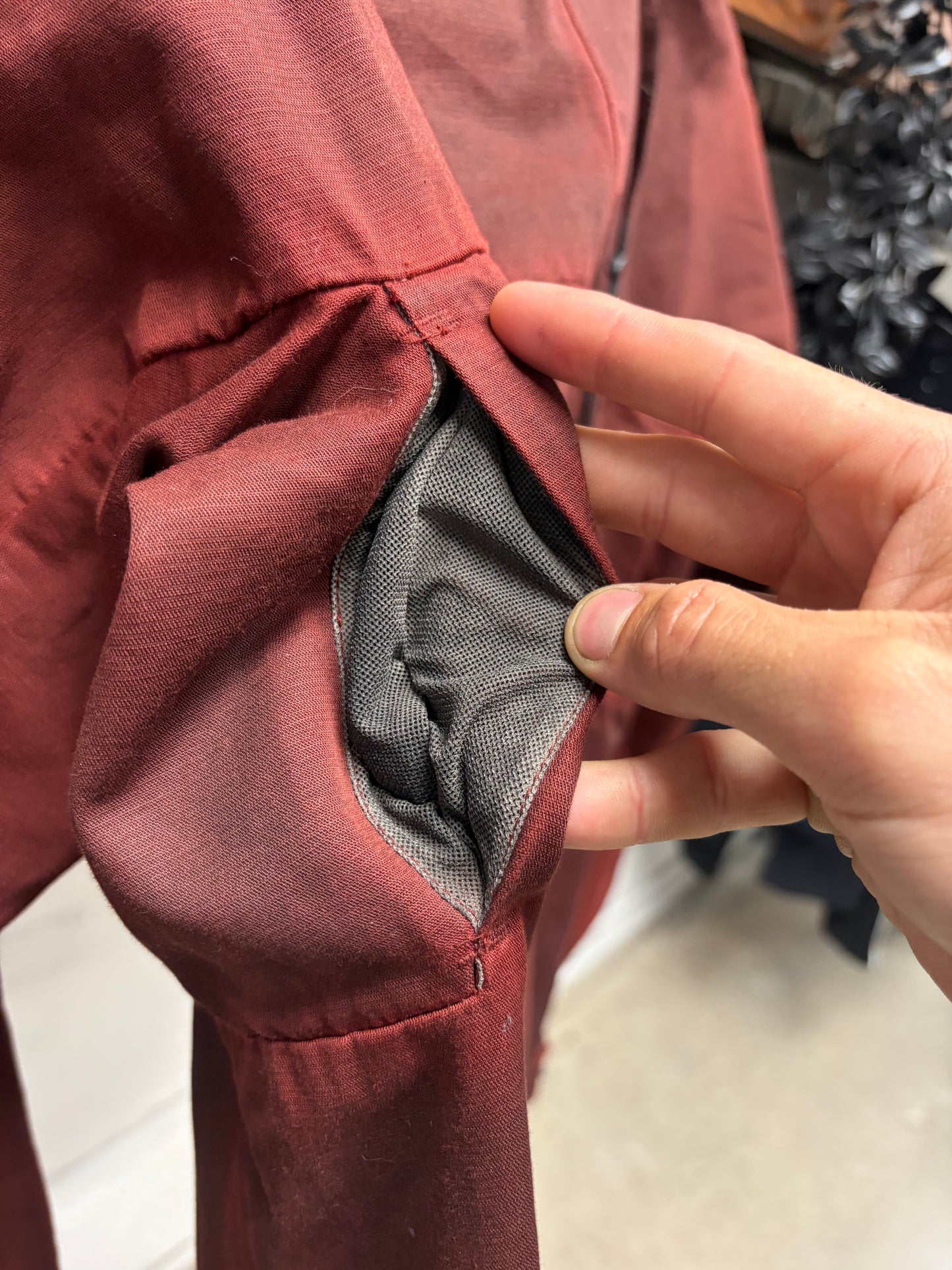 11 by Boris Bidjan Saberi ‘S1B-F1447’ Oxblood Red Denim Work-Shirt