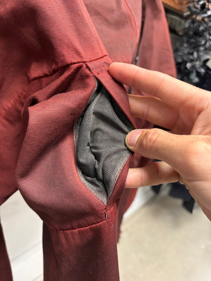 11 by Boris Bidjan Saberi ‘S1B-F1447’ Oxblood Red Denim Work-Shirt