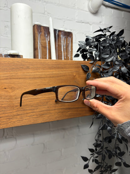 Prada Brown/Silver Rectangular Frame Prescription Glasses