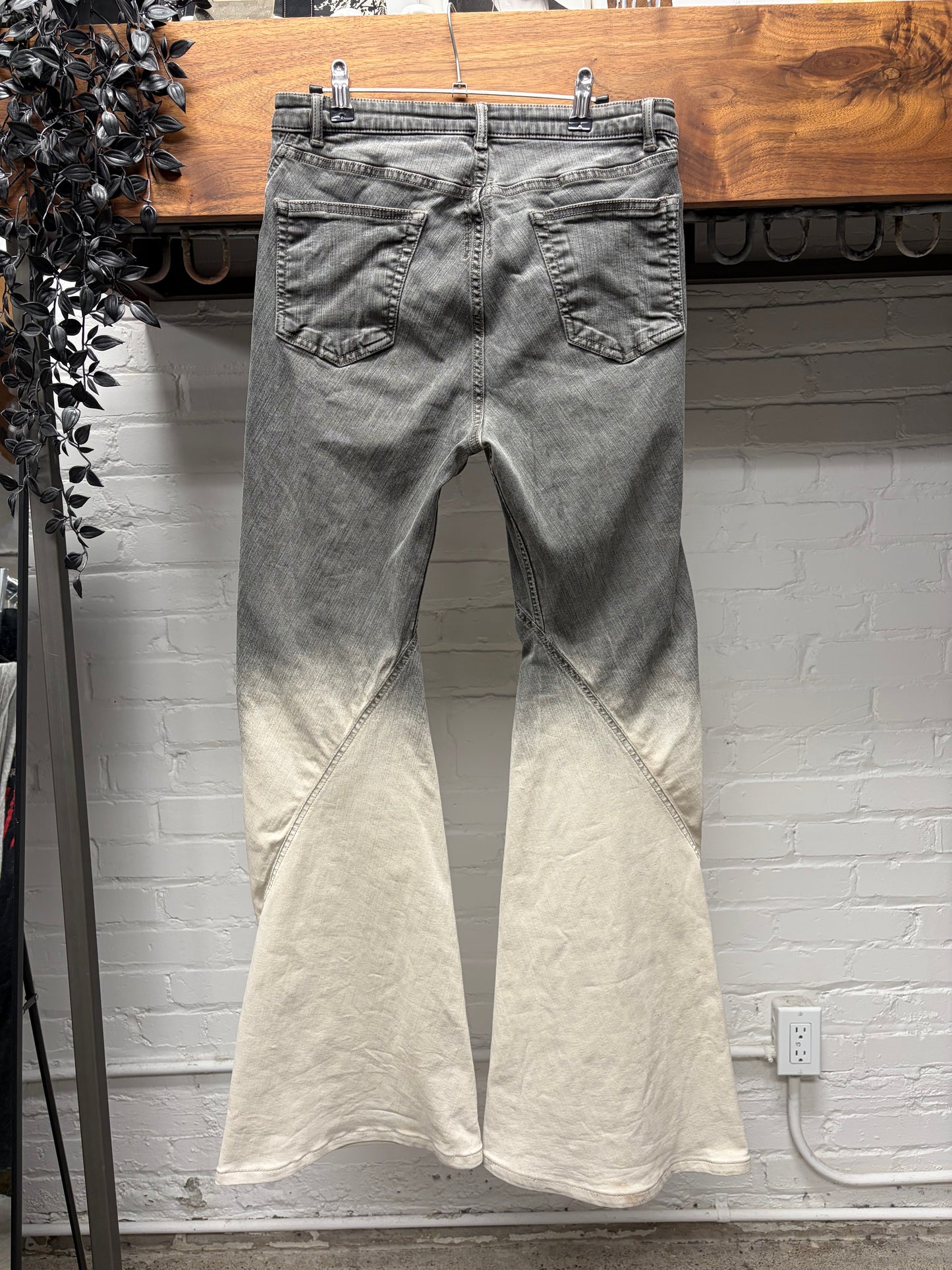 Rick Owens ‘Bias Cut’ Black/Pearl Degrade Flared Cut Denim