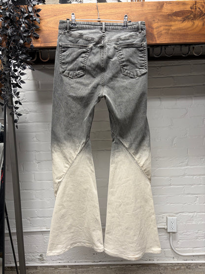 Rick Owens ‘Bias Cut’ Black/Pearl Degrade Flared Cut Denim
