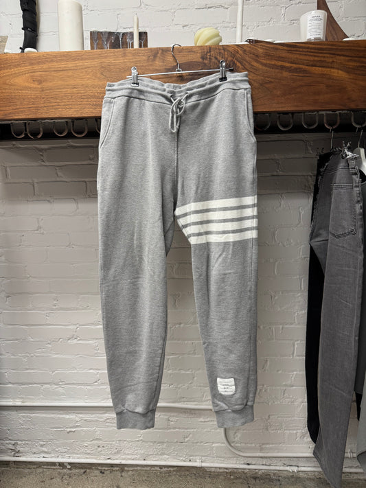 Thom Browne Grey ‘Striped Logo’ Sweatpants