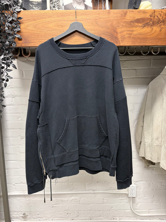 SS2017 Maison Margiela ‘Side Zip’ Sweatshirt Pocket Black Crewneck Sweater