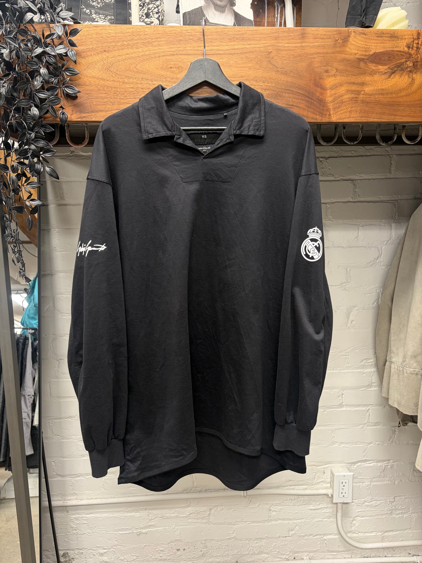 Y-3 by Yohji Yamamoto Black Long Sleeve Polo