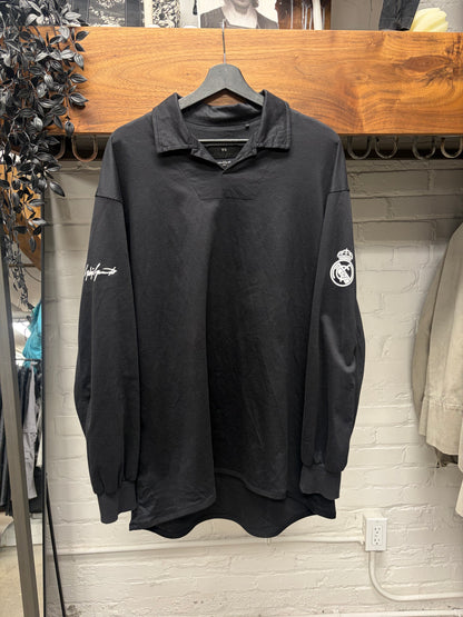 Y-3 by Yohji Yamamoto Black Long Sleeve Polo
