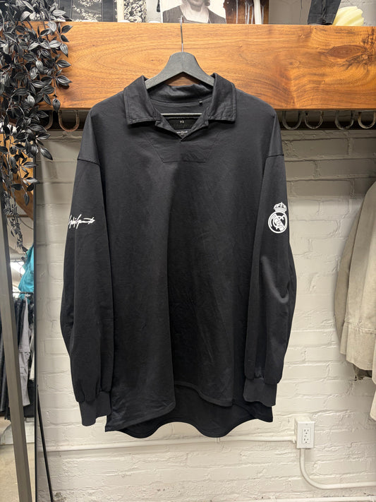 Y-3 by Yohji Yamamoto Black Long Sleeve Polo