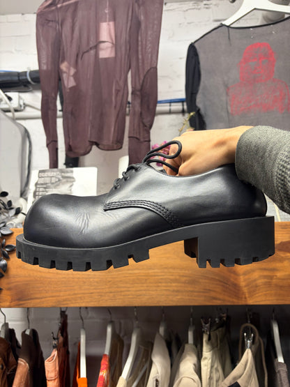 Balenciaga ‘Steroid’ Oversized Black Leather Derbys