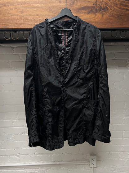 SS2016 Rick Owens ‘Cyclops’ Black Crinkled Nylon Blazer