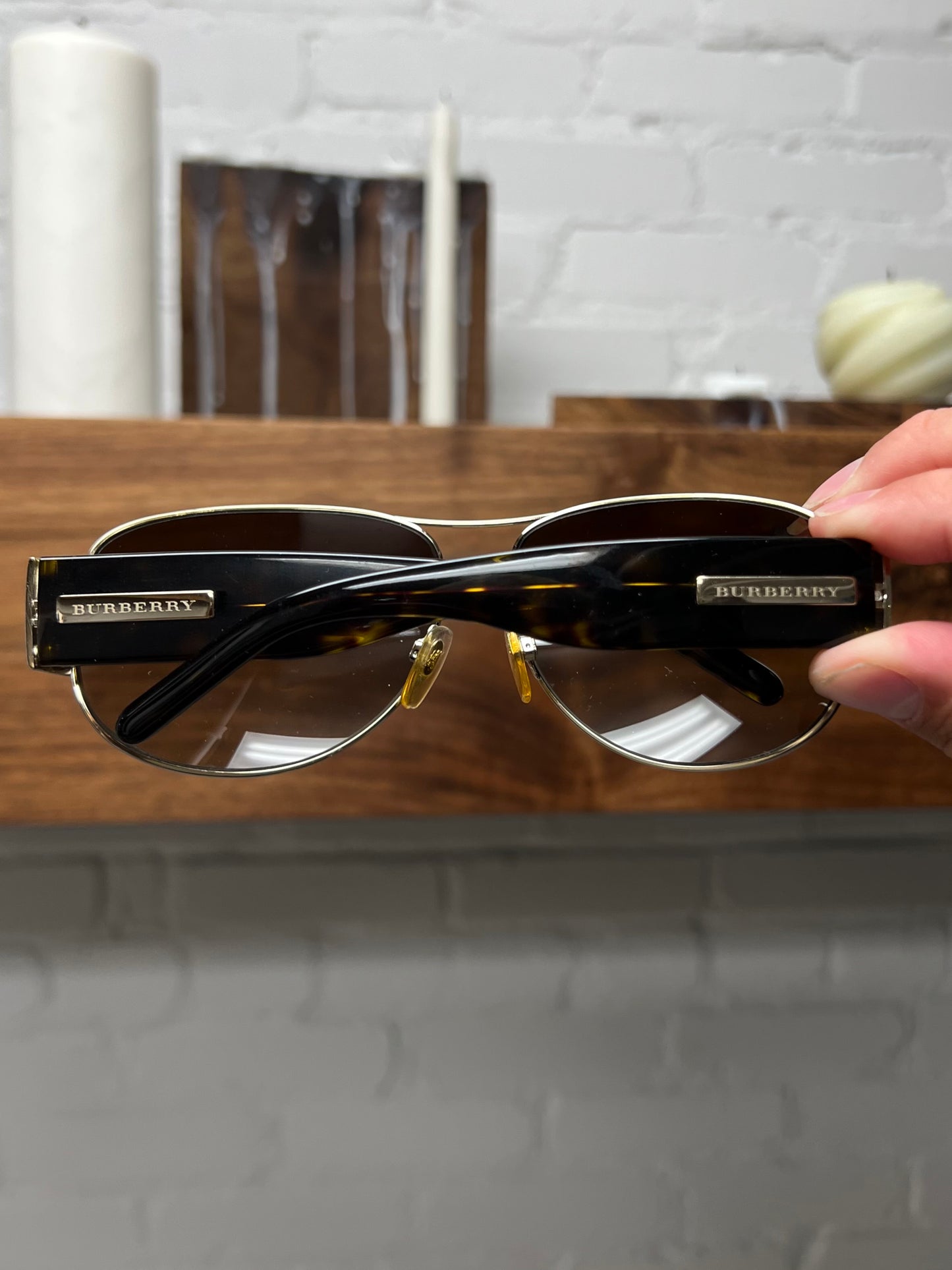Burberry Tortoiseshell Aviator Sunglasses