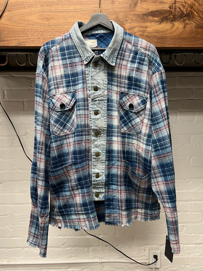 Greg Lauren Reconstructed Denim/Flannel Hybrid Jacket