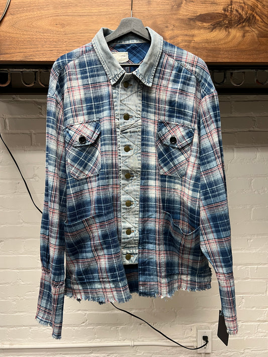 Greg Lauren Reconstructed Denim/Flannel Hybrid Jacket