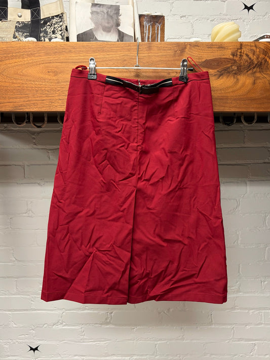 Prada Sport Black Mid Length Belted Cotton Skirt