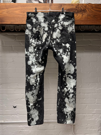 Dior Homme Bleach Distressed Black Skinny Jeans