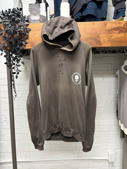 OG Number (N)ine ‘School of Visual Comedy’ Shotgun Distressed Brown Thermal Hoodie