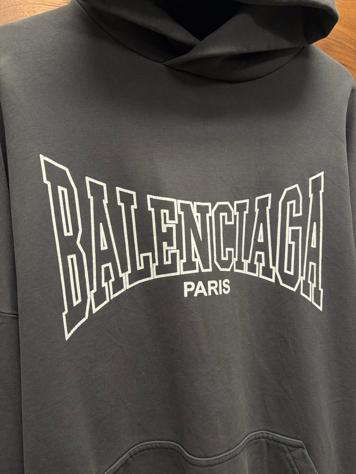 AW2024 Balenciaga ‘Boxing Logo’ Black Heavyweight Cotton Hoodie