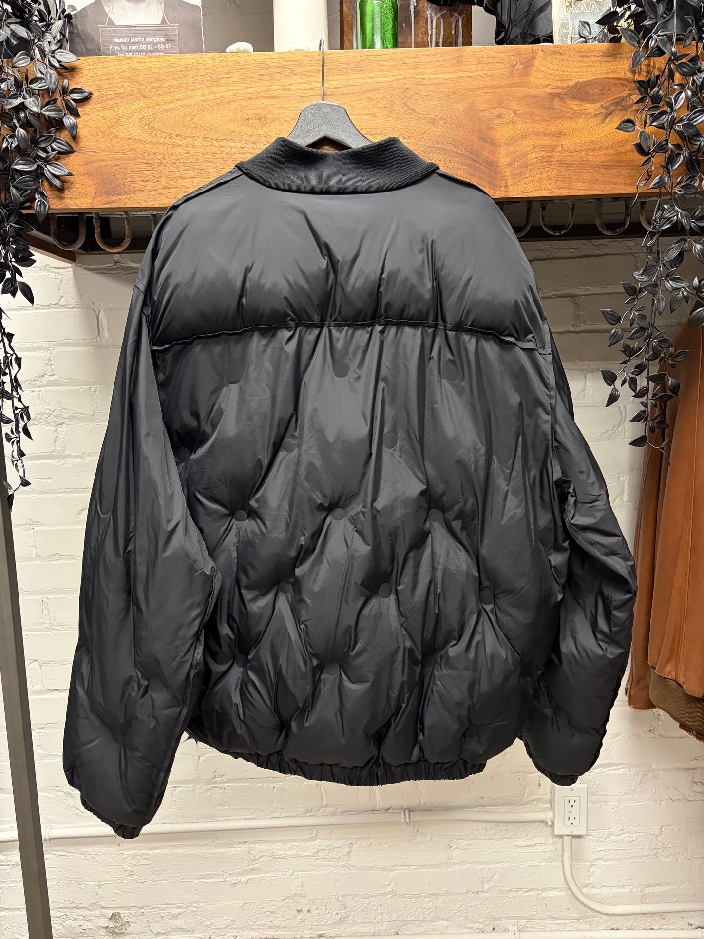 2020 Maison Margiela ‘Quilted’ Black Down Filled Zip-Up Bomber Jacket
