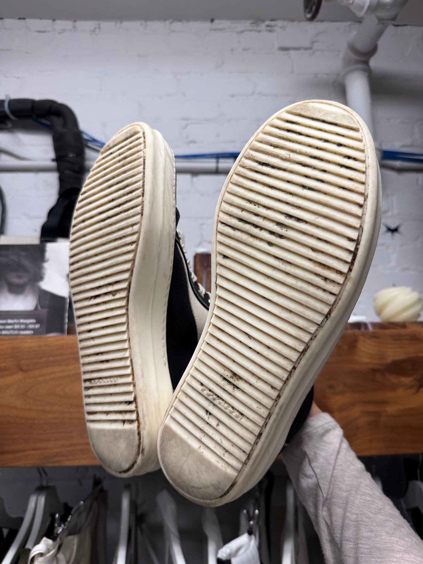 SS2024 Rick Owens Lido ‘Vans’ Black Canvas High Top Sneakers