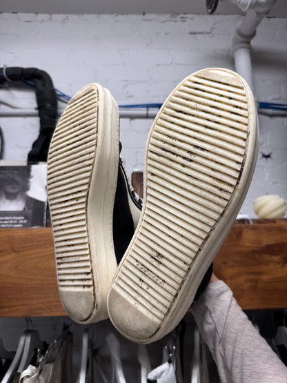 SS2024 Rick Owens Lido ‘Vans’ Black Canvas High Top Sneakers