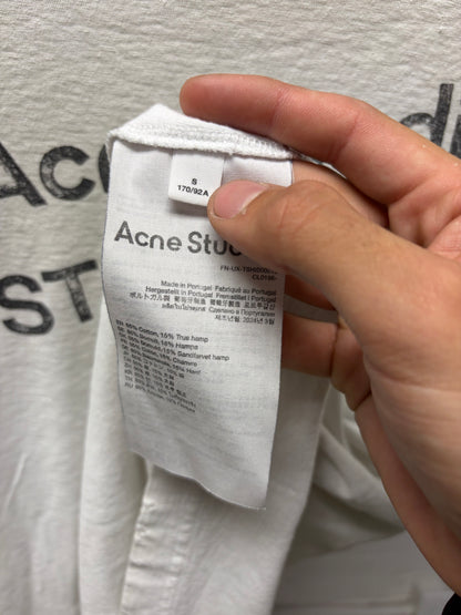 Acne Studios ‘Stockholm Logo’ Distressed White Oversized T-Shirt