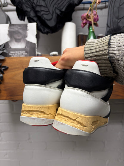 Maison Margiela ‘DDSTK’ White/Red Leather High Top Sneakers