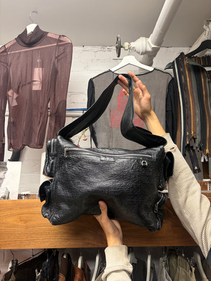 Balenciaga ‘Superbusy’ Black Leather Cargo Bag