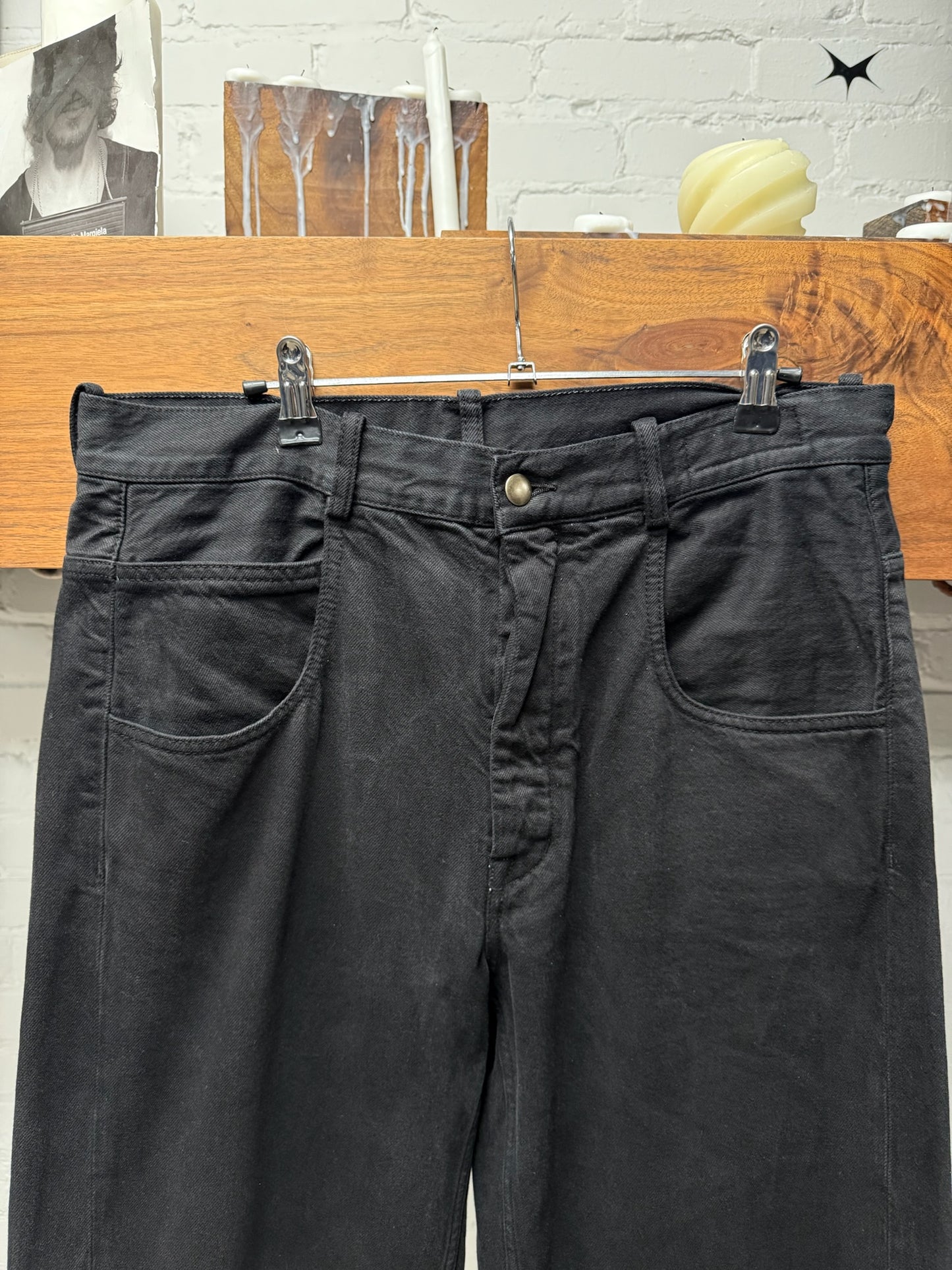 Ann Demeulemeester ‘Claire’ Wide Leg Black Denim
