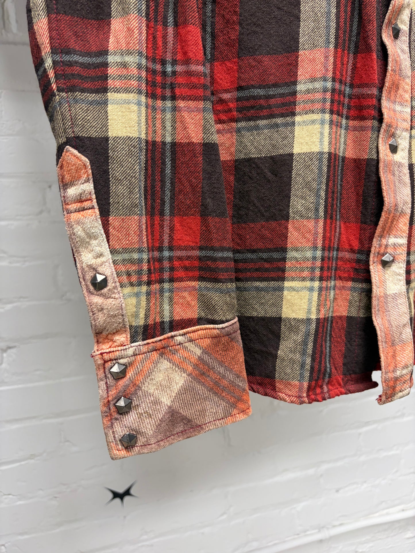 Isamu Katayama Backlash ‘Pigskin Suede’ Printed Plaid Western Flannel