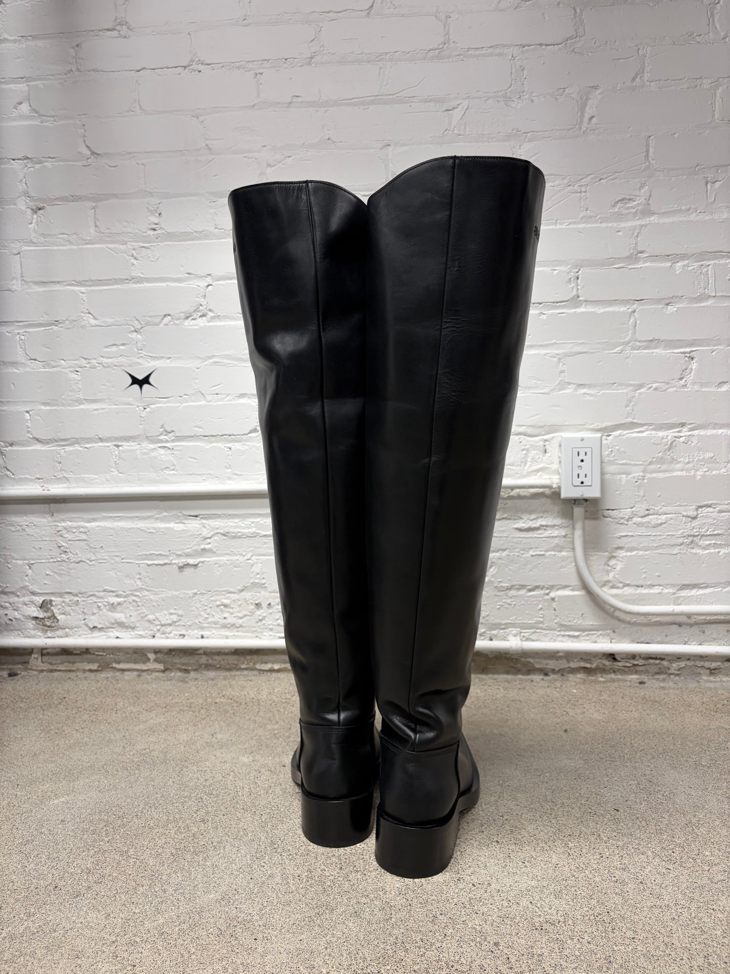 Balenciaga ‘Santiago’ Over the Knee Black Leather Boots