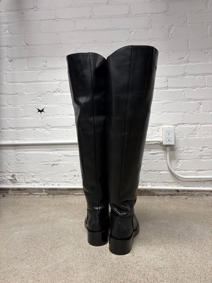 Balenciaga ‘Santiago’ Over the Knee Black Leather Boots