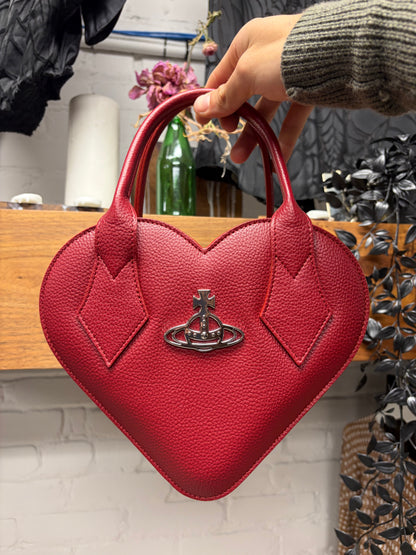 Vivienne Westwood ‘Heart Shape’ Red Leather Orb Logo Bag