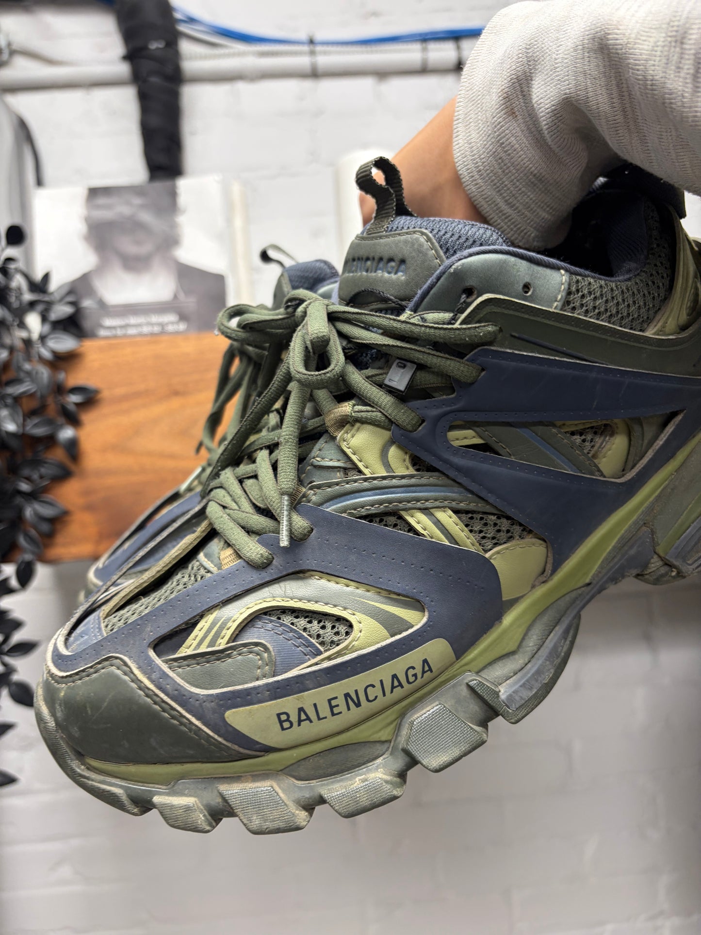 Balenciaga ‘Track Runner’ Green/Blue Low Top Sneakers
