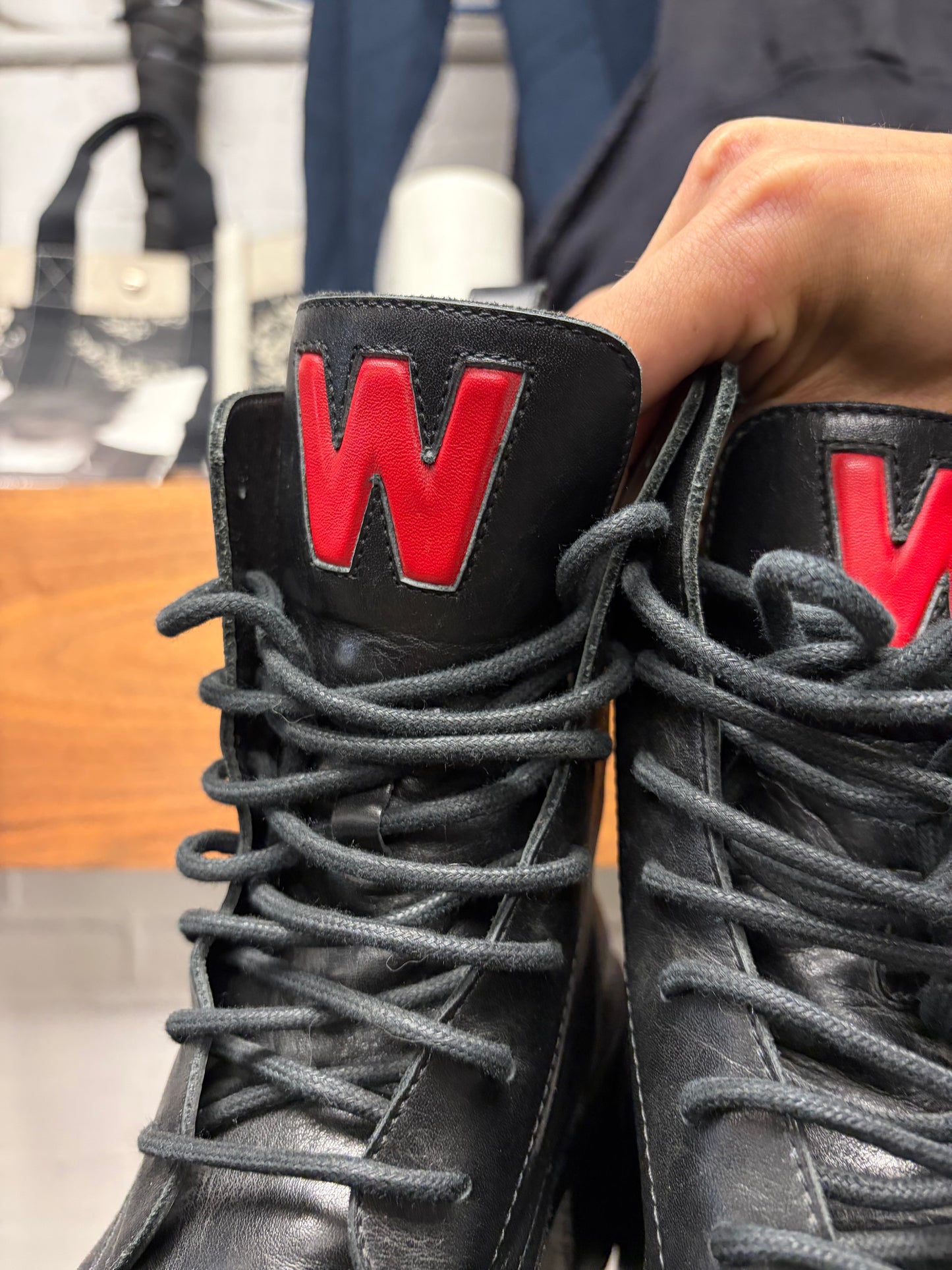 AW2022 Walter Van Beirendonck ‘Hyper Glam’ Teeth Platform Black Leather Boots