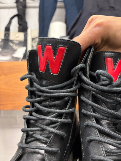 AW2022 Walter Van Beirendonck ‘Hyper Glam’ Teeth Platform Black Leather Boots