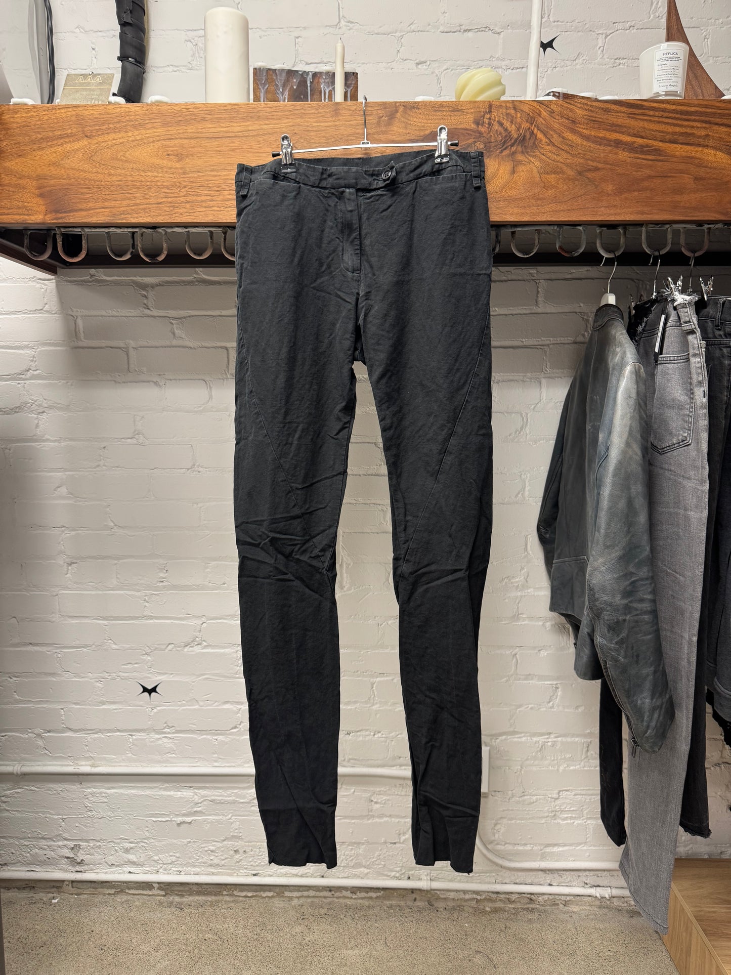 Damir Doma ‘Darted’ Black Linen/Cotton Slim Cut Pants