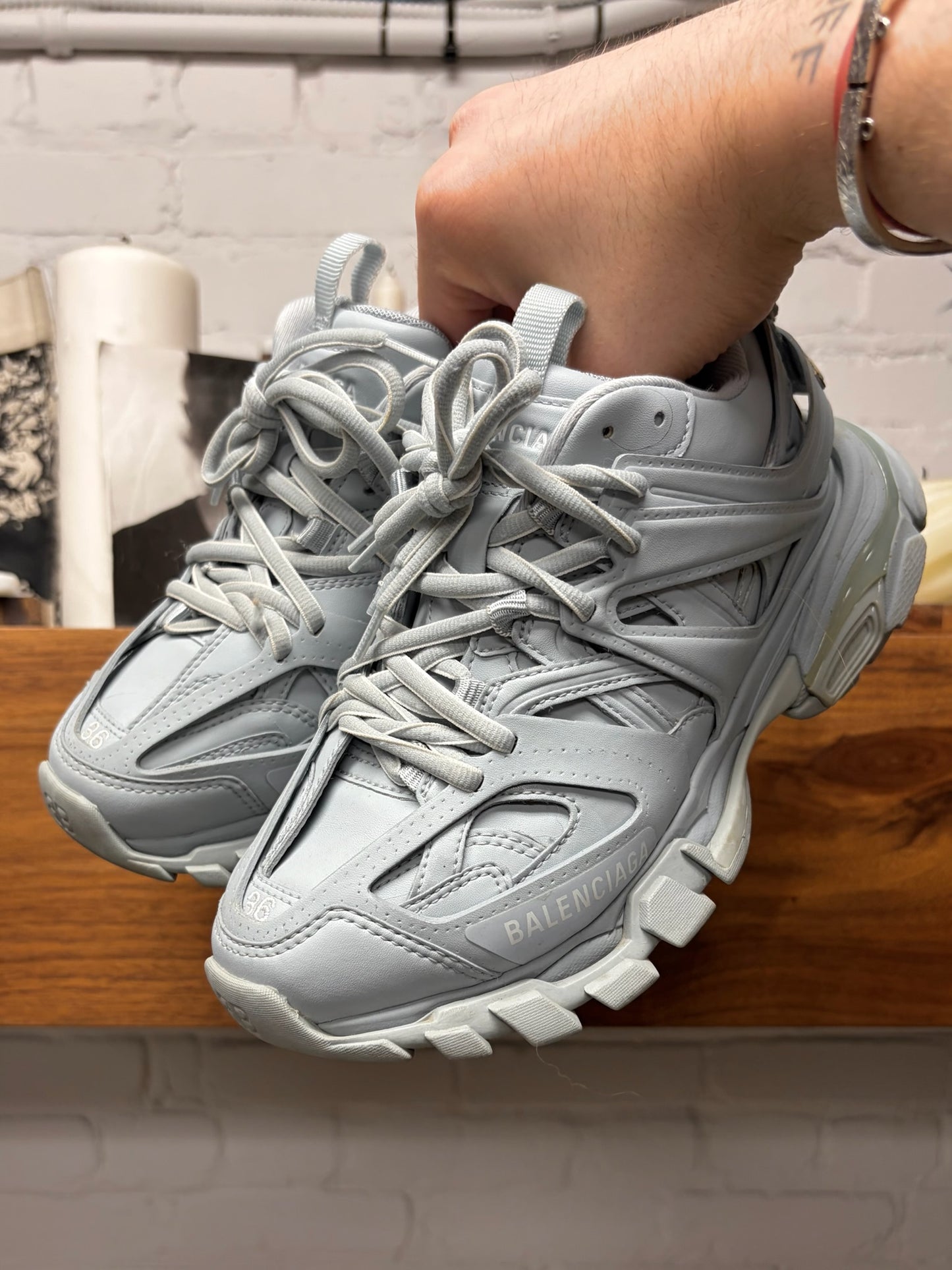 Balenciaga ‘Track Runner’ Baby Blue Low Top Athletic Sneakers