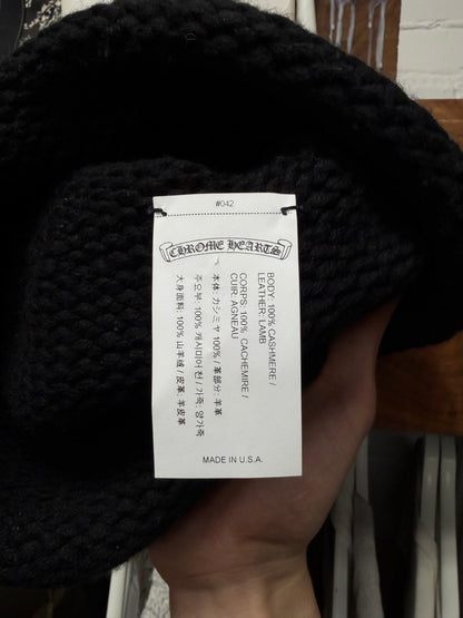 Chrome Hearts Leather Cross Patch Black Cashmere Beanie