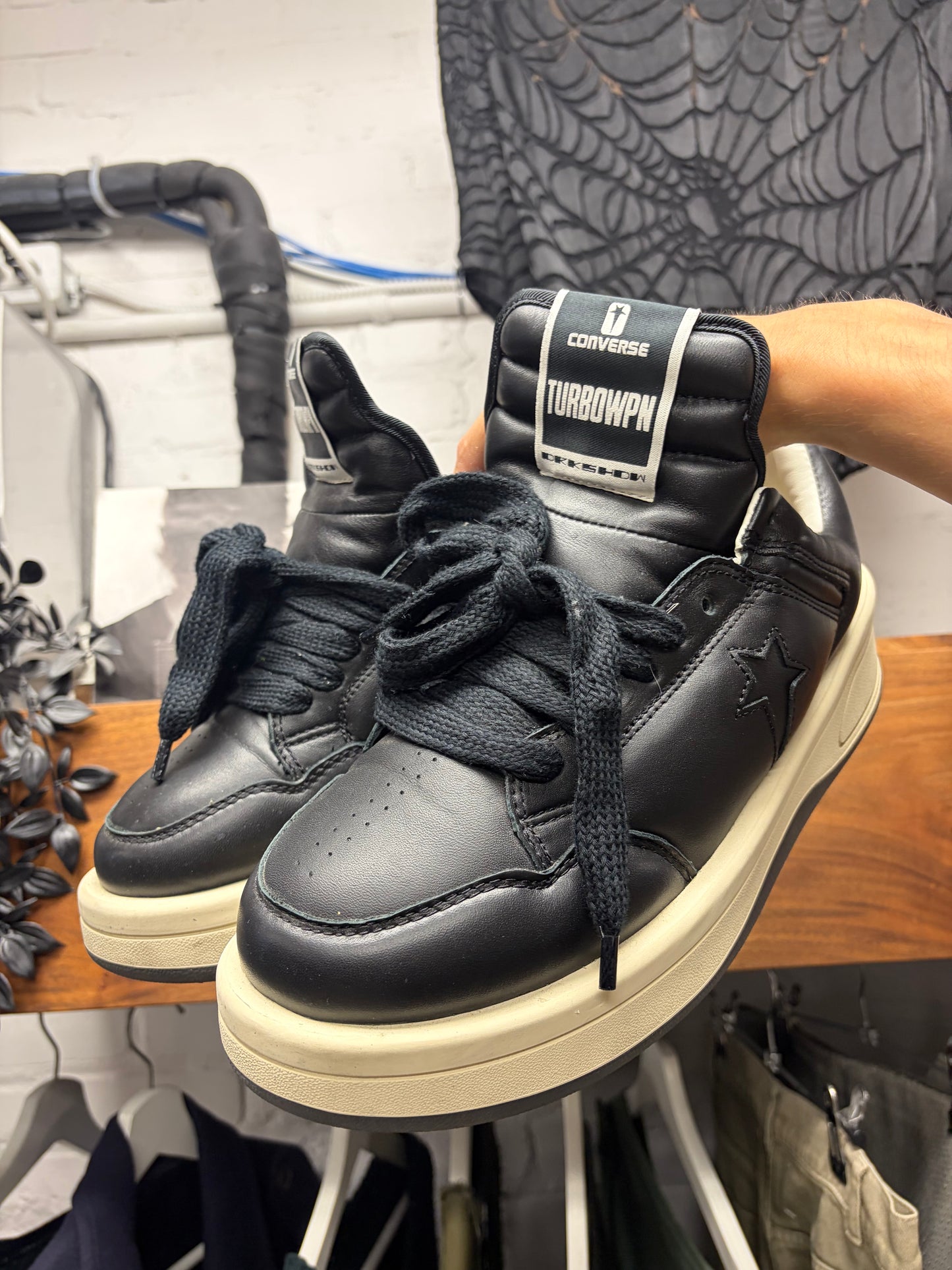 Rick Owens x Converse ‘TURBOPWN’ Black/Milk Low Top Sneakers